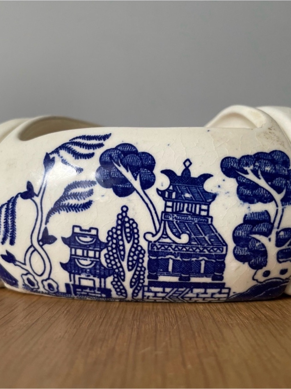 Vintage Blue Willow Dachshund 4-Piece Ceramic Planter Snack Set Japan - Picture 12 of 16